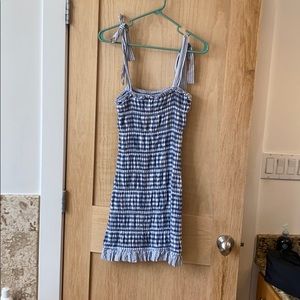 Gingham blue dress
